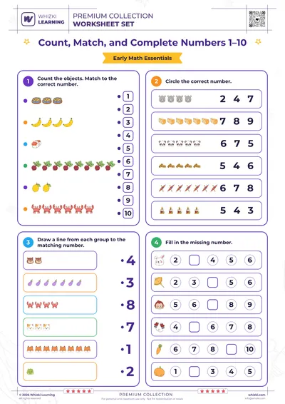 Count, Match, and Complete Numbers 1–10