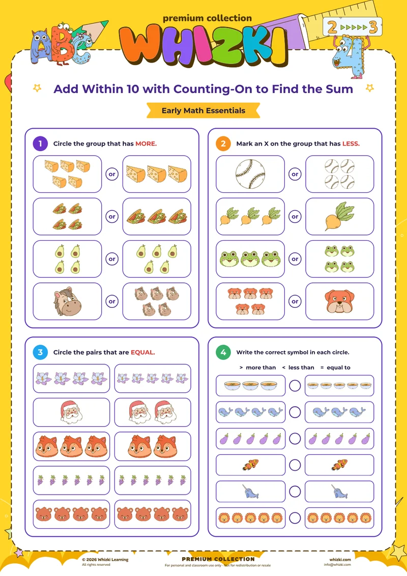 Add Within 10 with Counting-On to Find the Sum