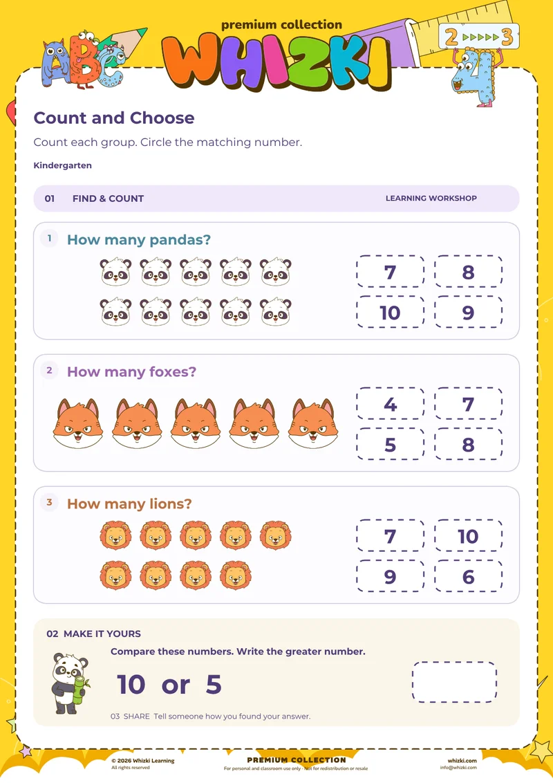 Count Animal Groups and Choose the Number