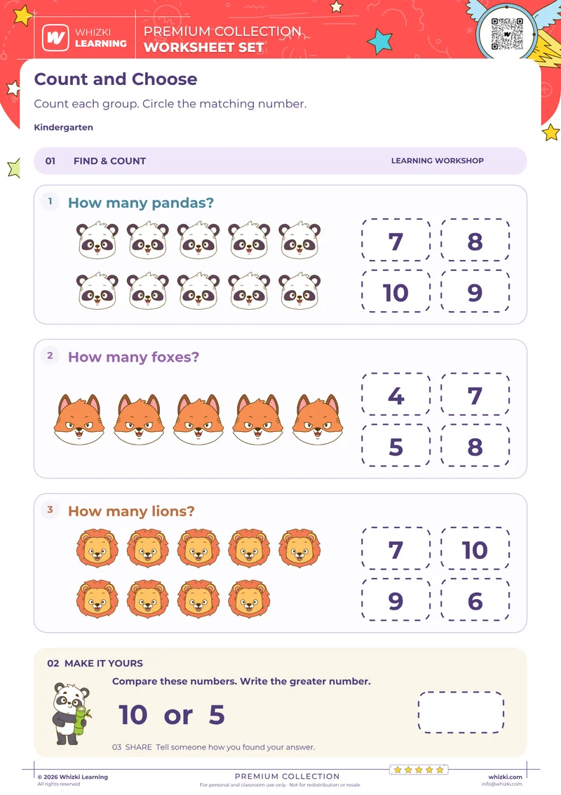 Count and Choose the Number, Counting to 10