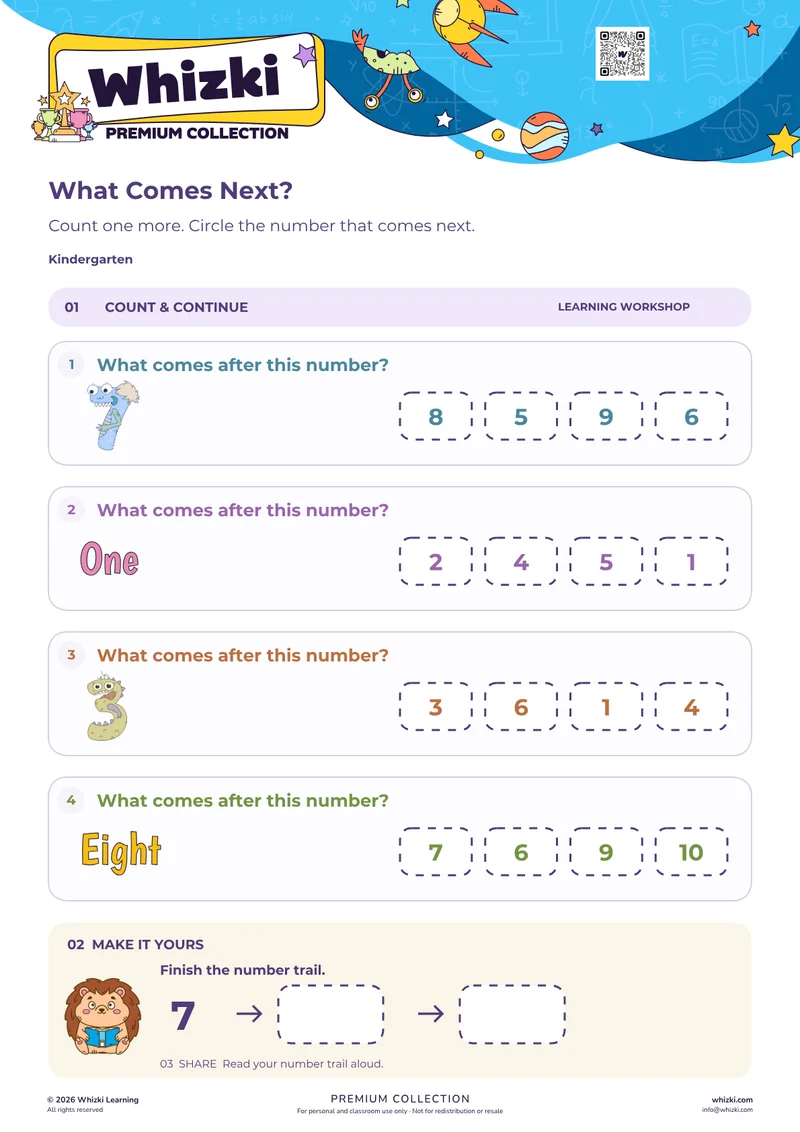 Finish the Number Trail Counting Practice