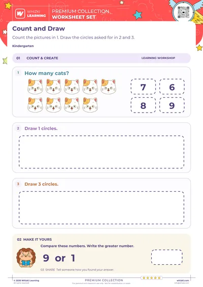 Count Animal Pictures and Draw Circles