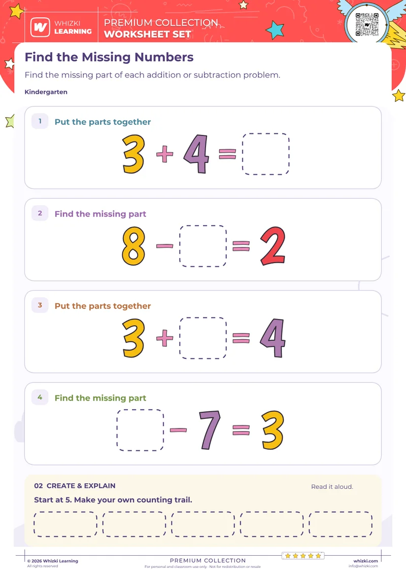 Find the Missing Numbers to 10 Math Practice