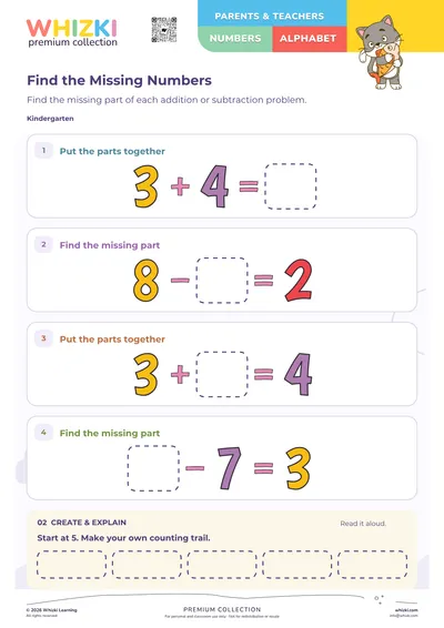 Find Missing Parts in Addition and Subtraction