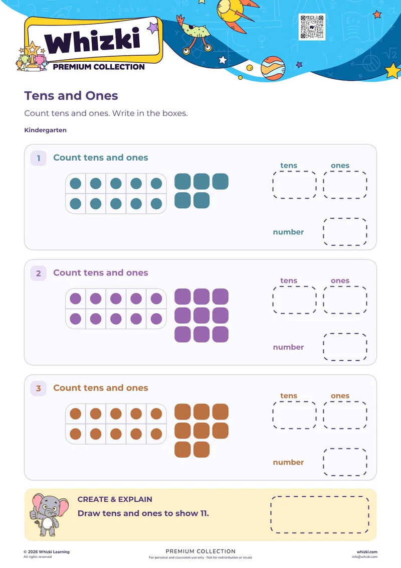 Build Teen Numbers with Tens and Ones Place Value