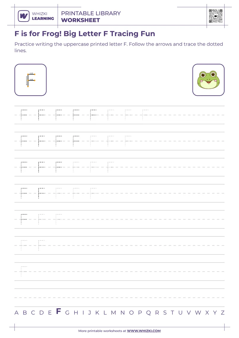F is for Frog! Big Letter F Tracing Fun