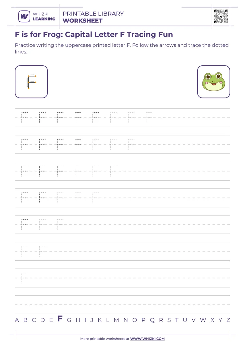 F is for Frog: Capital Letter F Tracing Fun