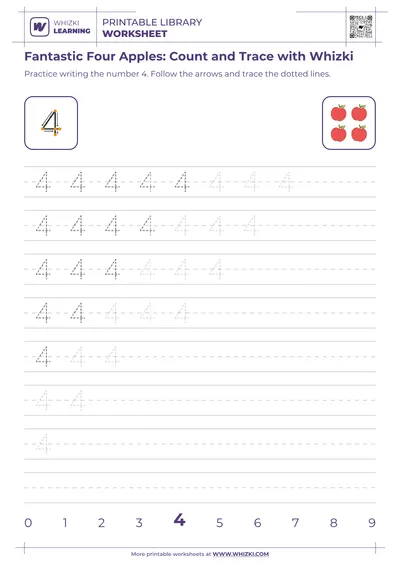 Fantastic Four Apples: Count and Trace with Whizki