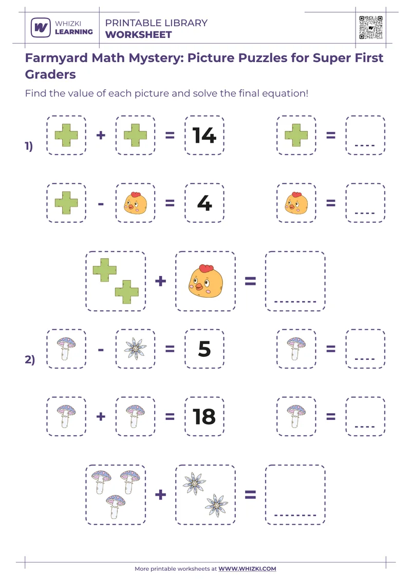 Farmyard Math Mystery: Picture Puzzles for Super First Graders