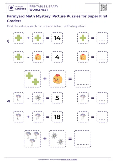 Farmyard Math Mystery: Picture Puzzles for Super First Graders