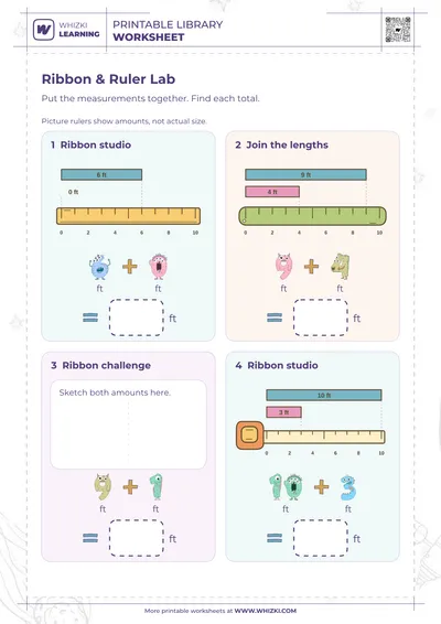 Feet Addition Measurement Worksheet
