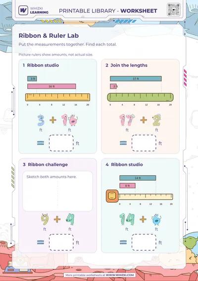 Feet Addition Measurement Worksheet