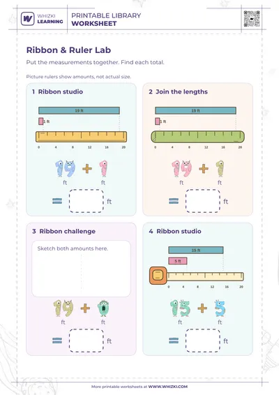 Feet Addition Measurement Worksheet