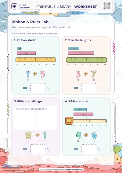 Feet Addition Measurement Worksheet
