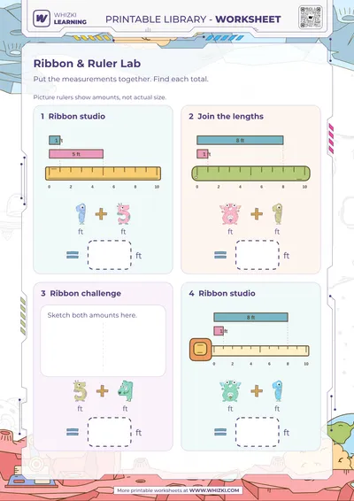 Feet Addition Measurement Worksheet