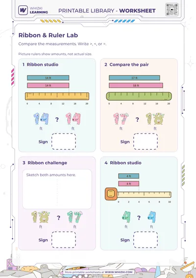 Feet Comparison Math Worksheet