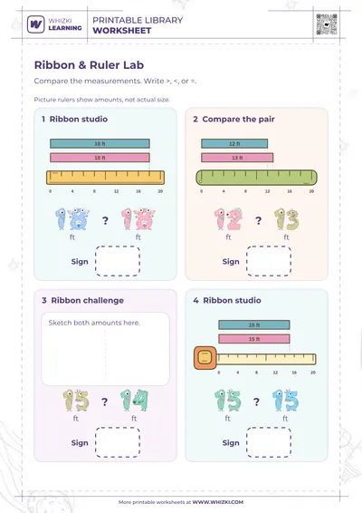 Feet Comparison Measurement Worksheet