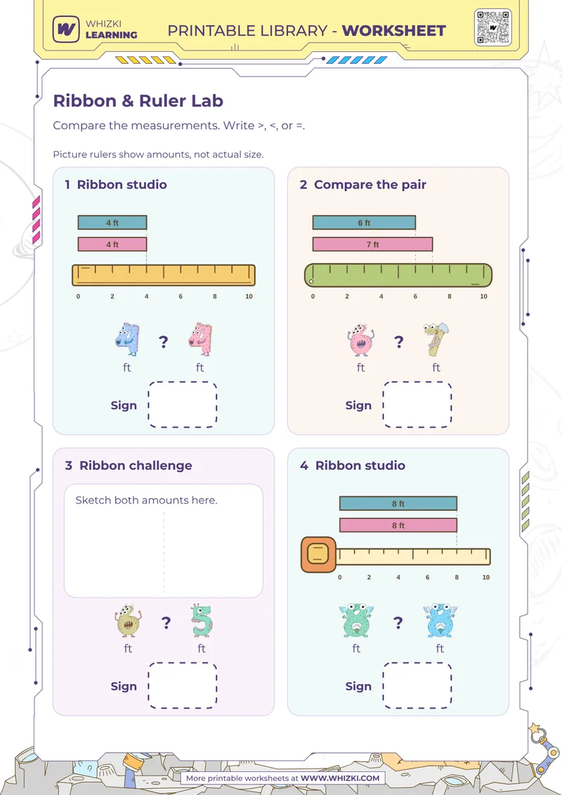 Feet Comparison Measurement Worksheet