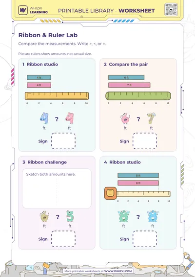 Feet Comparison Measurement Worksheet