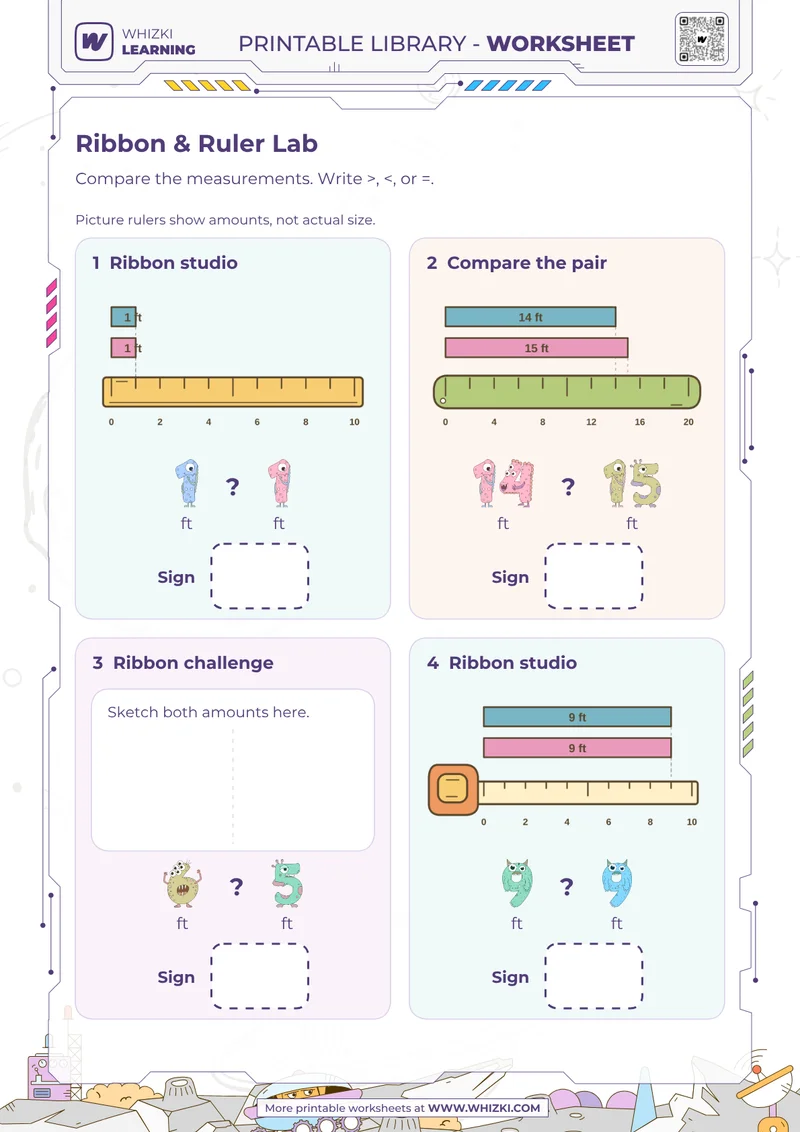Feet Comparison Measurement Worksheet