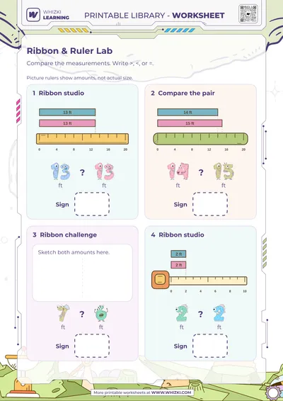 Feet Comparison Measurement Worksheet
