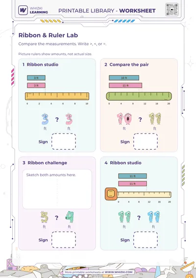 Feet Measurement Comparison Worksheet