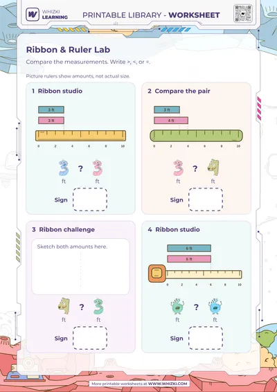 Feet Measurement Comparison Worksheet