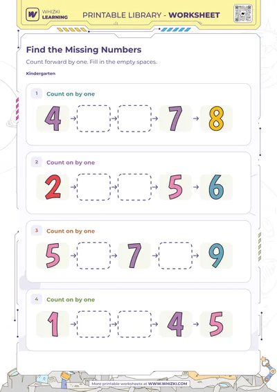 Find the Missing Numbers Number Trails Worksheet