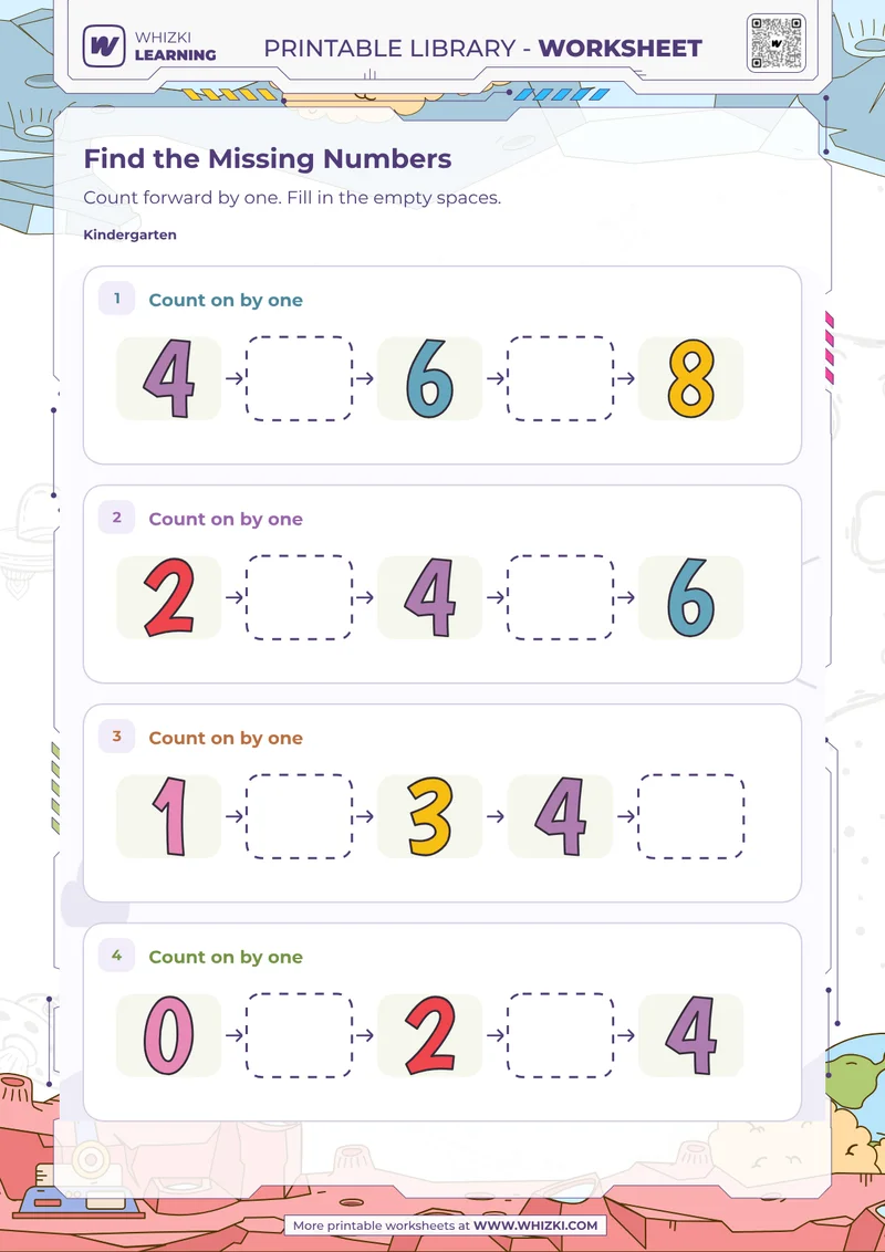 Find the Missing Numbers Number Trails Worksheet