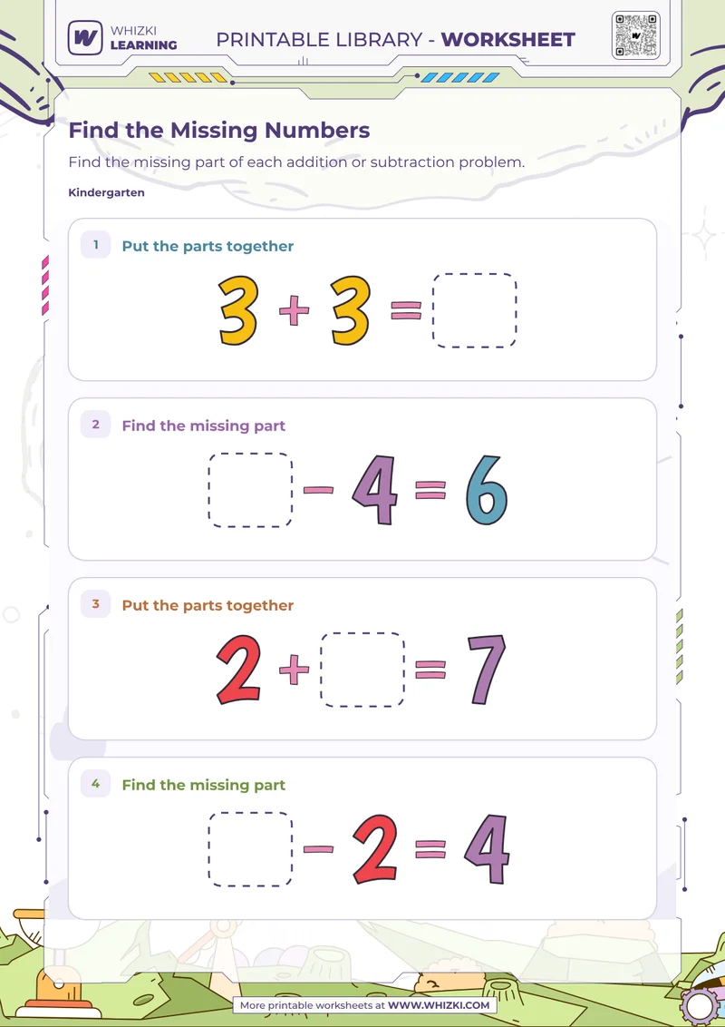 Find the Missing Numbers Worksheet