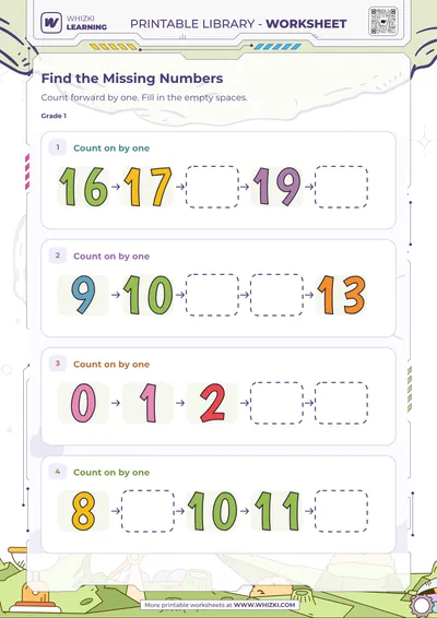 Find the Missing Numbers Worksheet
