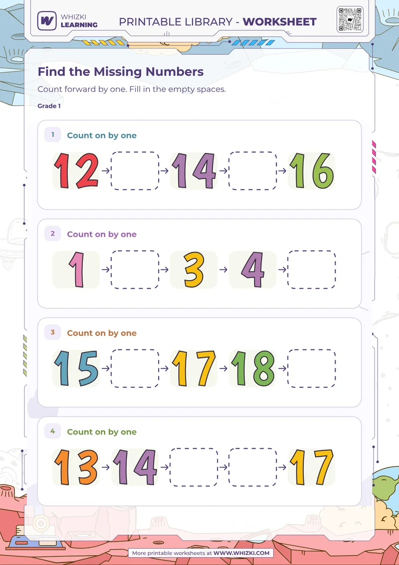 Find the Missing Numbers Worksheet