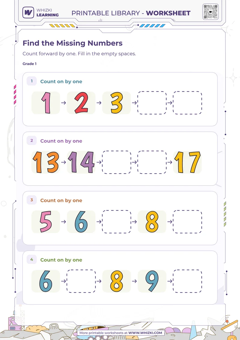 Find the Missing Numbers Worksheet