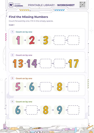 Find the Missing Numbers Worksheet