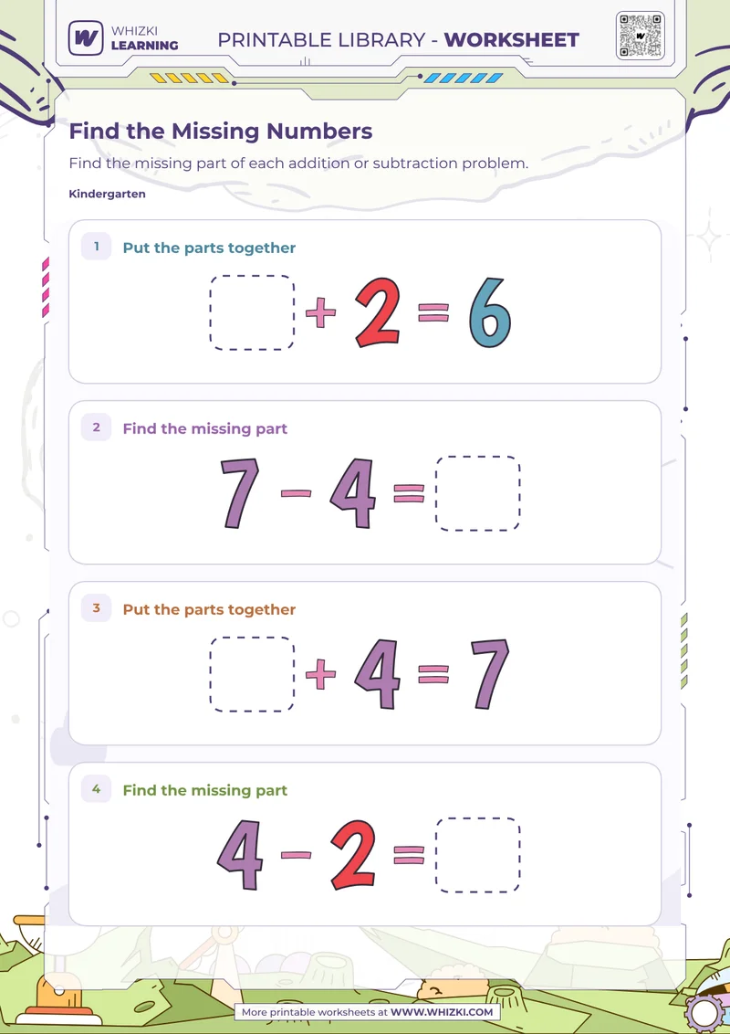 Find the Missing Numbers Worksheet