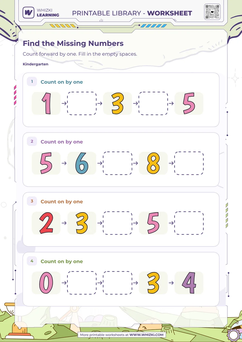 Find the Missing Numbers Worksheet