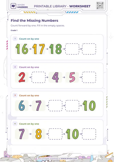 Find the Missing Numbers Worksheet