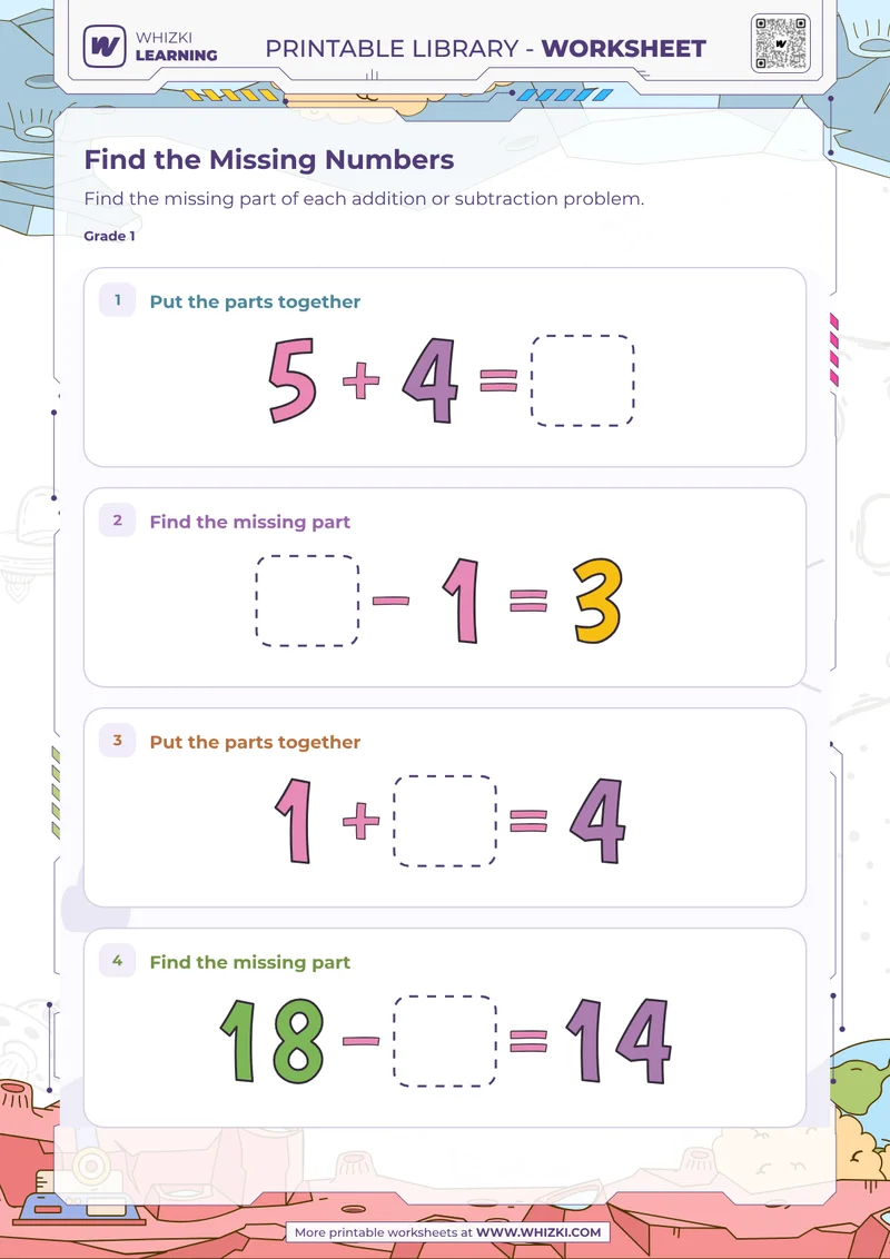 Find the Missing Numbers Worksheet