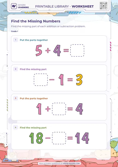 Find the Missing Numbers Worksheet