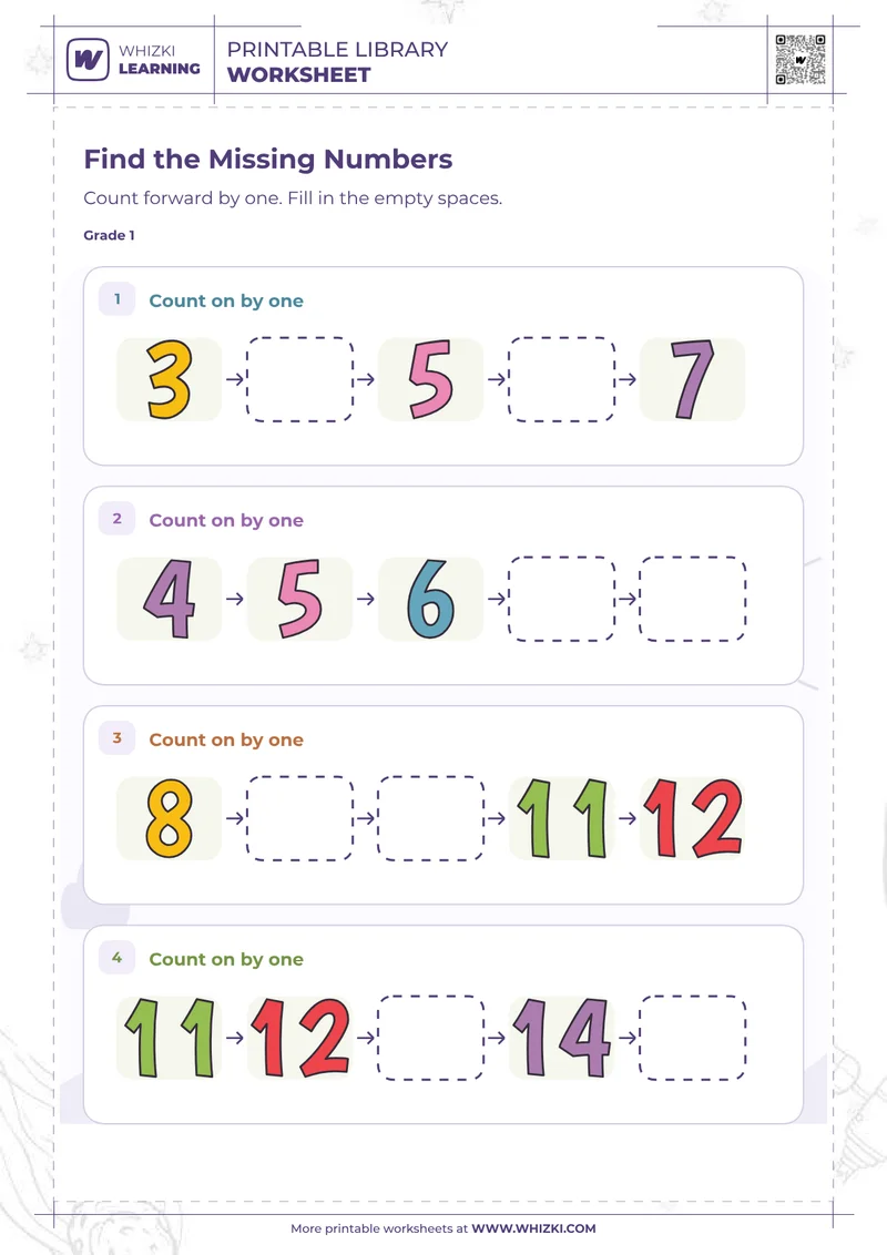Find the Missing Numbers Worksheet