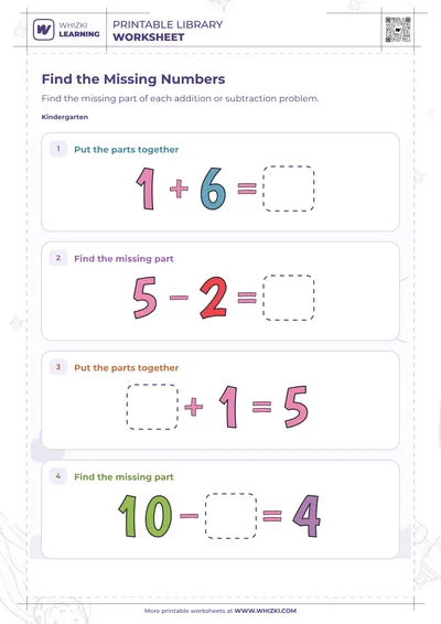 Find the Missing Numbers Worksheet