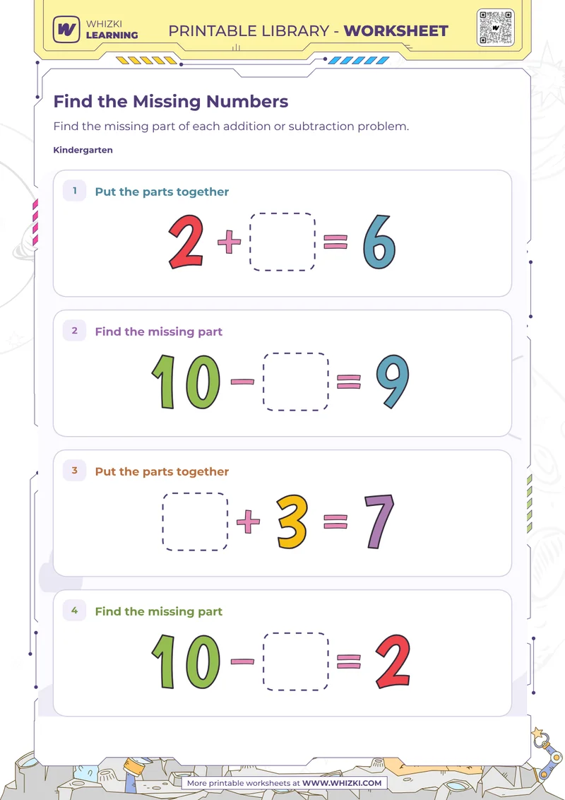 Find the Missing Numbers Worksheet