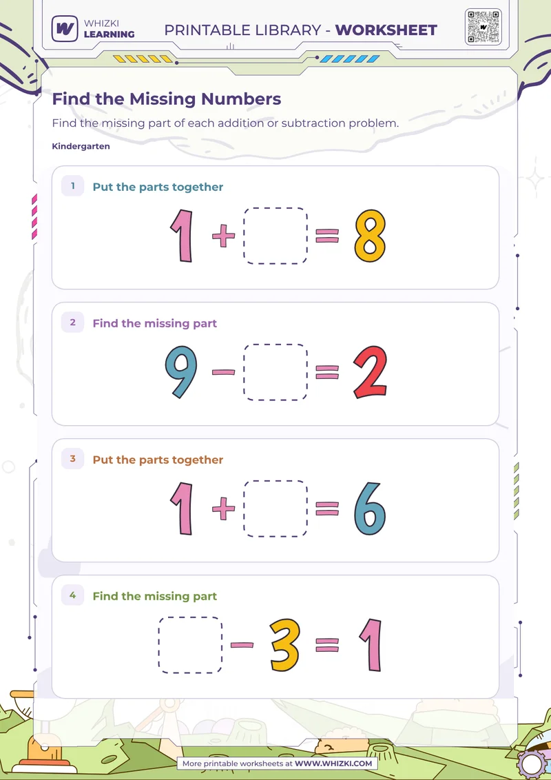 Find the Missing Numbers Worksheet