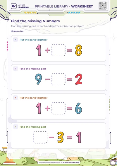 Find the Missing Numbers Worksheet