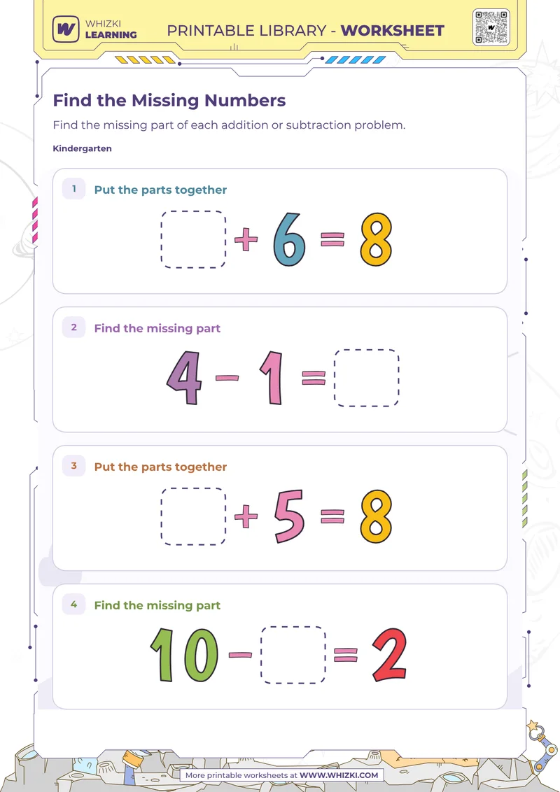 Find the Missing Numbers Worksheet