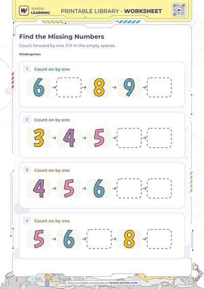 Find the Missing Numbers Worksheet