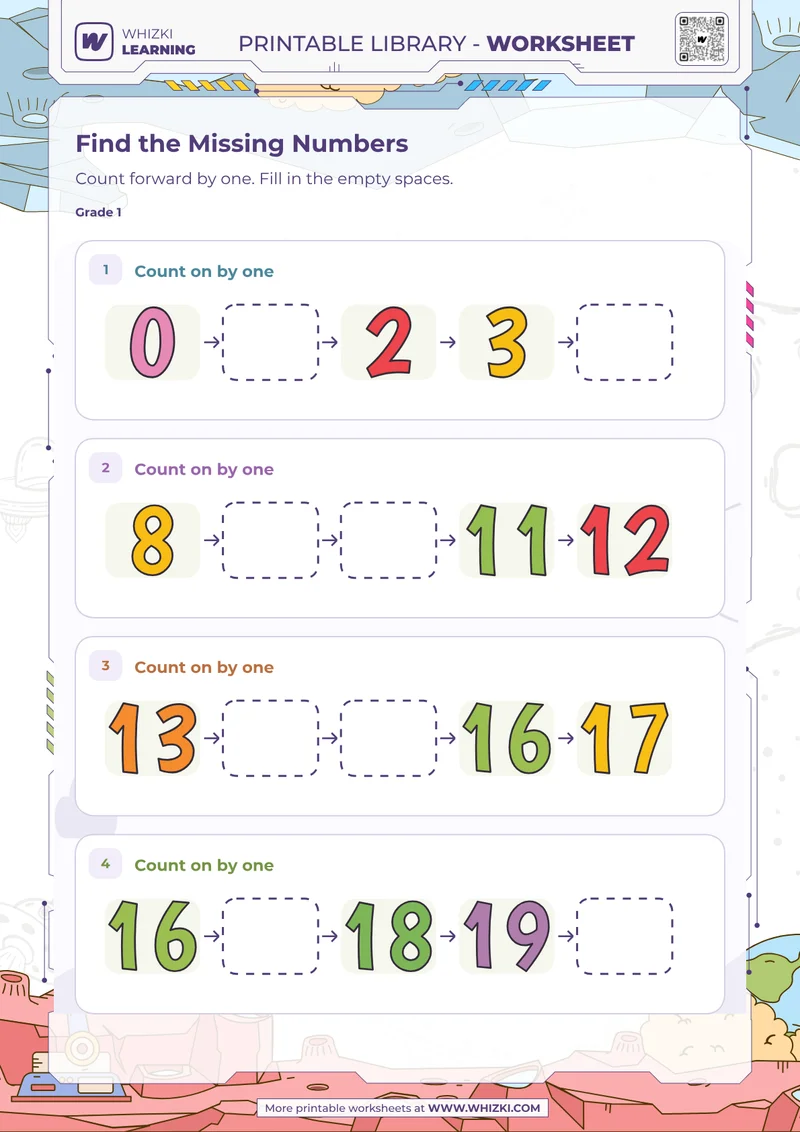 Find the Missing Numbers Worksheet