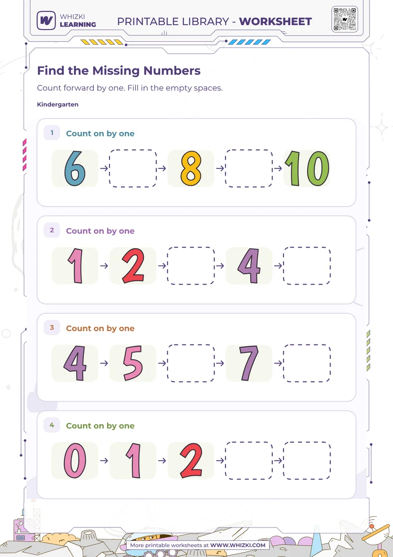 Find the Missing Numbers Worksheet