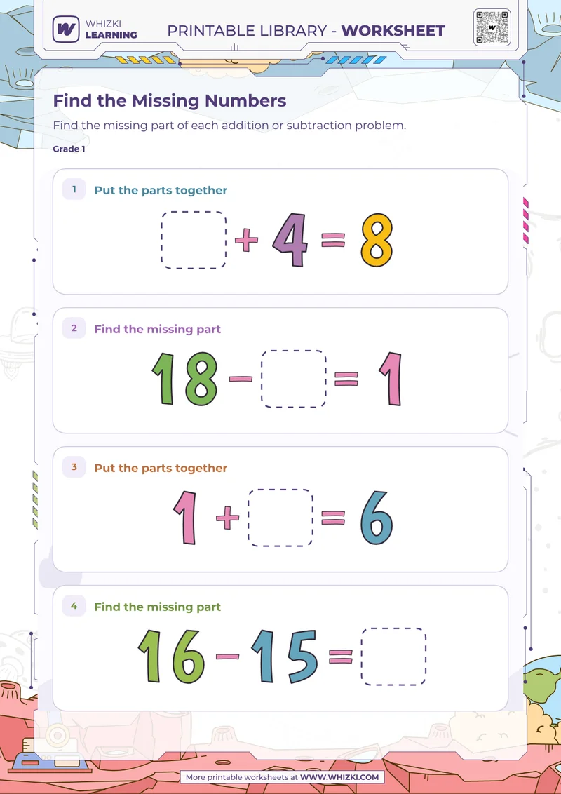 Find the Missing Numbers Worksheet