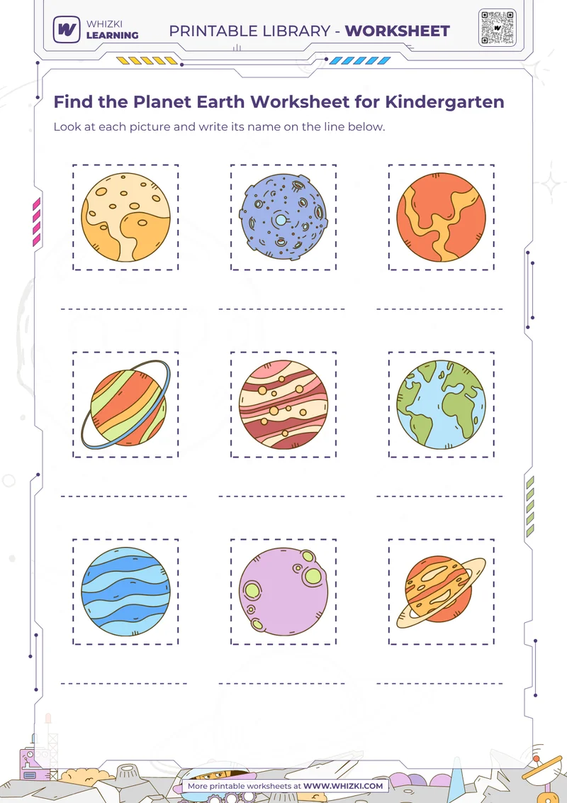Find the Planet Earth Worksheet for Kindergarten